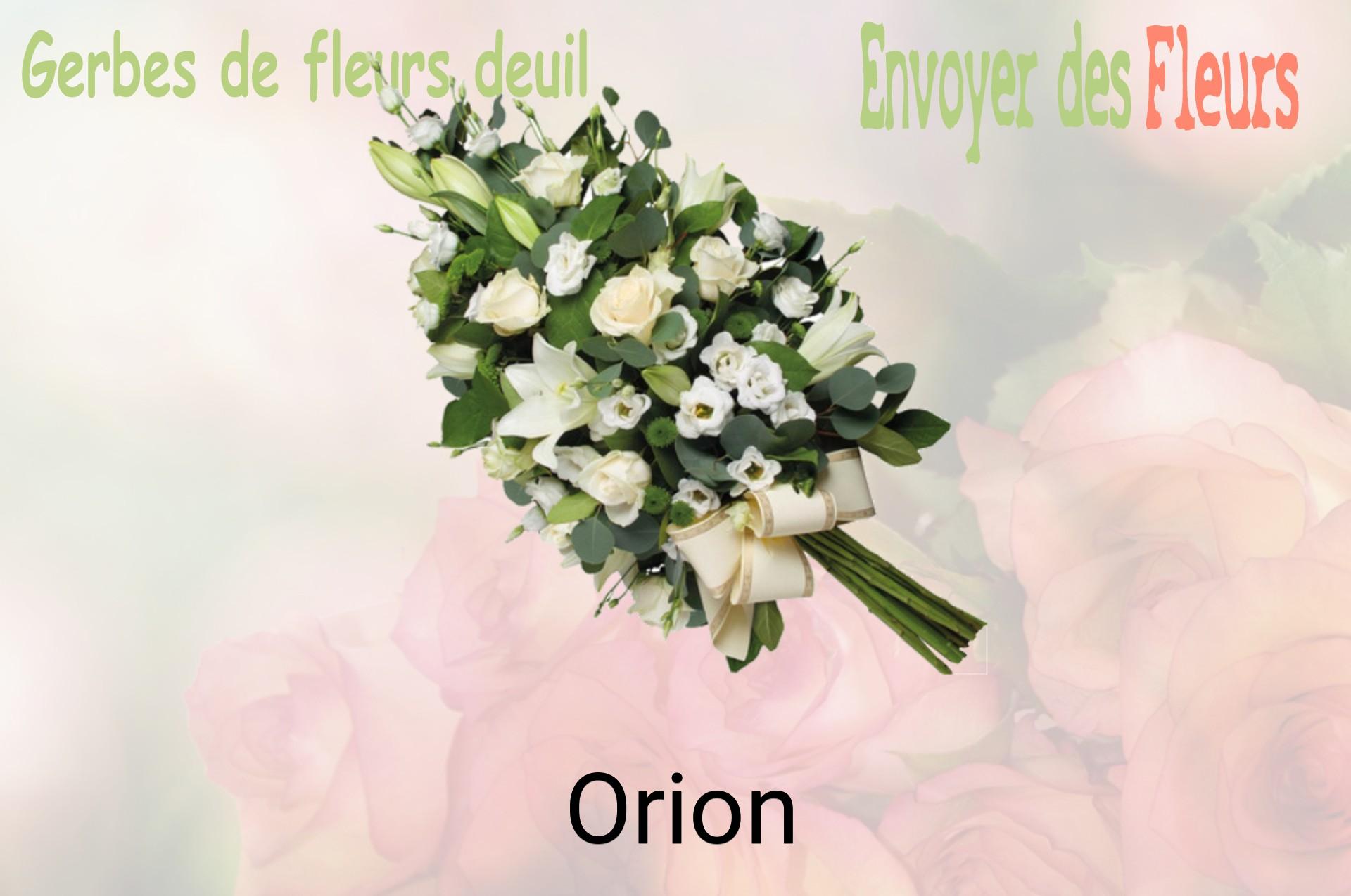 Gerbe de fleurs de deuil livrée à Orion